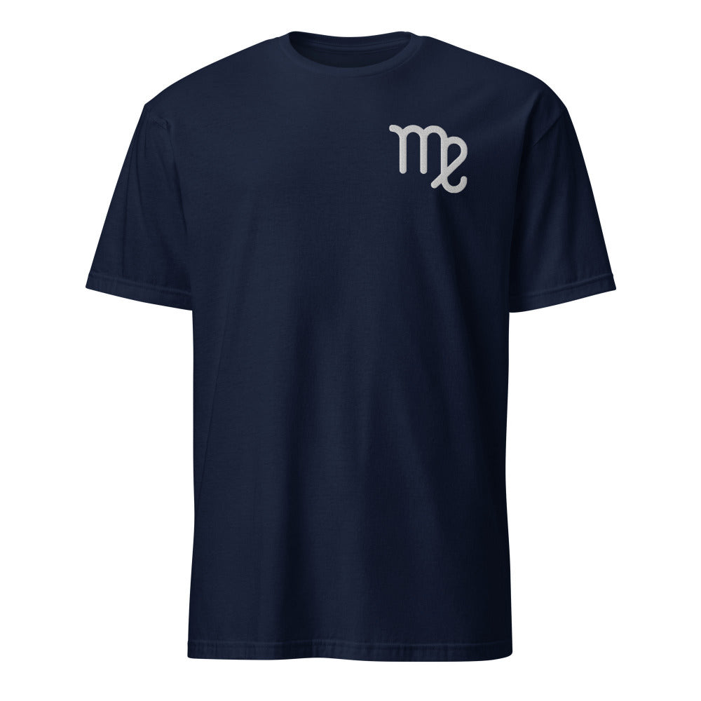 Virgo Zodiac Embroidered TShirt - Navy Color - https://ascensionemporium.net